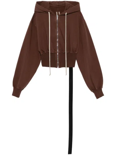Rick Owens Drkshdw Brown Porterville Tatlin Zipped Hoodie