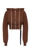 Rick Owens Drkshdw Brown Porterville Tatlin Zipped Hoodie In Brown