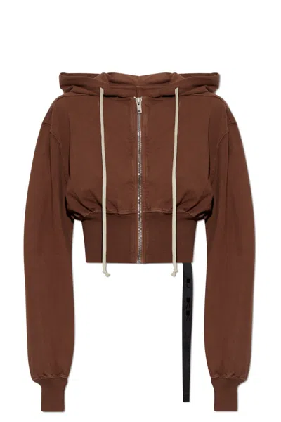 RICK OWENS DRKSHDW RICK OWENS DRKSHDW TATLIN ZIP-UP CROPPED HOODIE