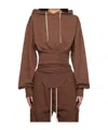 Rick Owens Drkshdw Brown Porterville Tatlin Hoodie In Brown