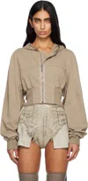 Rick Owens Drkshdw Taupe Concordians Collage Hoodie In Neutral