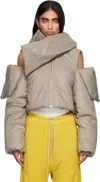 Rick Owens Drkshdw Taupe Concordians Convertible Jacket In Gray