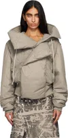 Rick Owens Drkshdw Taupe Concordians Cropped Alice Bomber Jacket In Gray