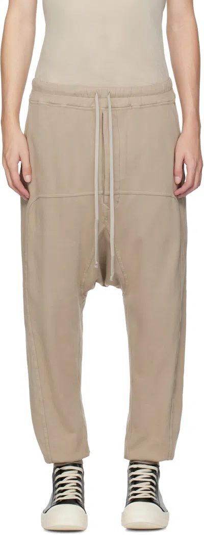 Rick Owens Drkshdw Taupe Concordians Drawstring Sweatpants In Brown