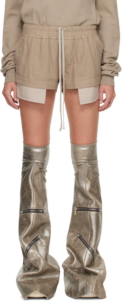 Rick Owens Drkshdw Taupe Concordians Fog Boxers Shorts In Brown