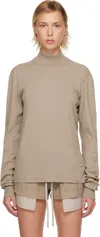 Rick Owens Drkshdw Taupe Concordians Headon Dbl Sweater In Brown