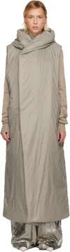 Rick Owens Drkshdw Taupe Concordians Hooded Liner Coat In Multi