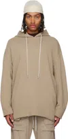 Rick Owens Drkshdw Taupe Concordians Peter Hoodie In Neutral