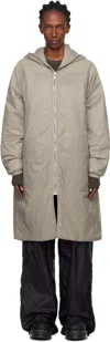 Rick Owens Drkshdw Taupe Concordians Sealed Windbreaker Coat In Gray