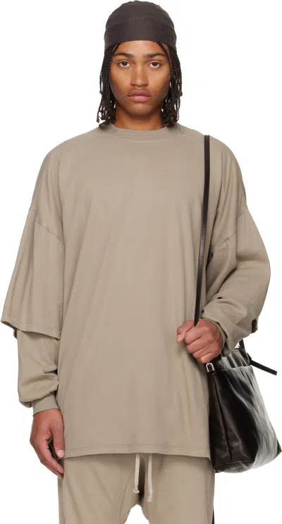 Rick Owens Drkshdw Taupe Concordians Tommy Hustler Sweatshirt In Gray