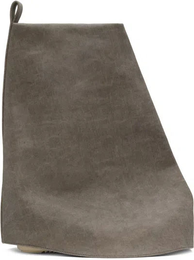 Rick Owens Drkshdw Taupe Low Fetish Boots In 3411 Dust/milk/milk