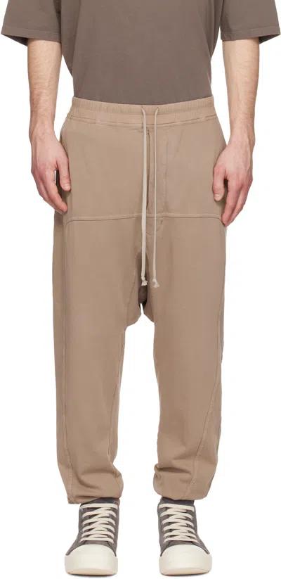 Rick Owens Drkshdw Taupe Temple Drawstring Lounge Pants In Brown