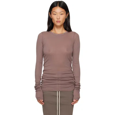Rick Owens Drkshdw Taupe Tower Basic Ls T-shirt In Animal Print