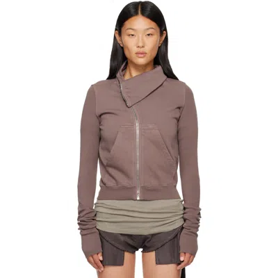 Rick Owens Drkshdw Taupe Tower Mountain Sweat Jacket In Brown