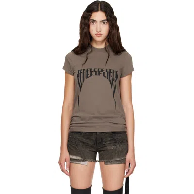 Rick Owens Drkshdw Taupe Tower Small Level T-shirt In Brown