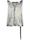 Rick Owens Drkshdw Tec Worker 3d-detail Denim Jacket In Blue