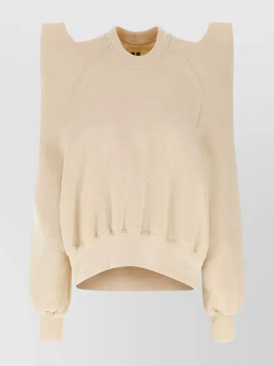RICK OWENS DRKSHDW 'TECHSWEAT' SWEATSHIRT WITH RAGLAN SLEEVES AND CUT-OUT SHOULDERS