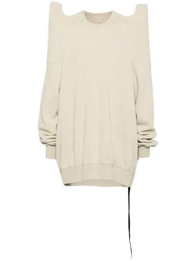 Rick Owens Drkshdw Tecsweat Cotton Sweatshirt In White