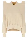 Rick Owens Drkshdw 'techsweat' Sweatshirt With Raglan Sleeves And Cut-out Shoulders