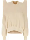 Rick Owens Drkshdw 'techsweat' Sweatshirt With Raglan Sleeves And Cut-out Shoulders In Neutrals