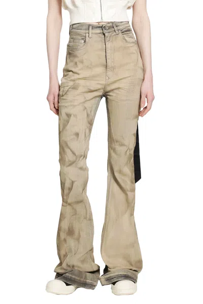 Rick Owens Drkshdw Temple Bolan Bootcut Jeans In Neutral