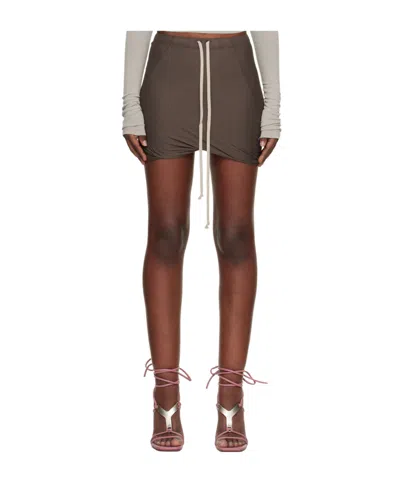 Rick Owens Drkshdw Temple Buds Drawstring Shorts In Brown
