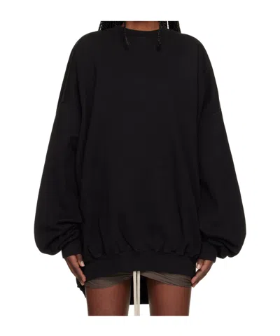 Rick Owens Drkshdw Temple Hun Crew Neck Sweatshirt In Black