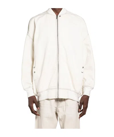 Rick Owens Drkshdw Temple Jumbo Flight Bomber Jacket In White