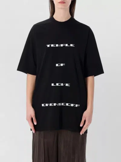 Rick Owens Drkshdw Temple Love Graphic Short Sleeve T-shirt In Black
