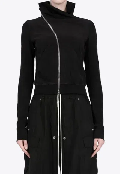 Rick Owens Drkshdw Temple Mountain Zip-up Sweatshirt In Black