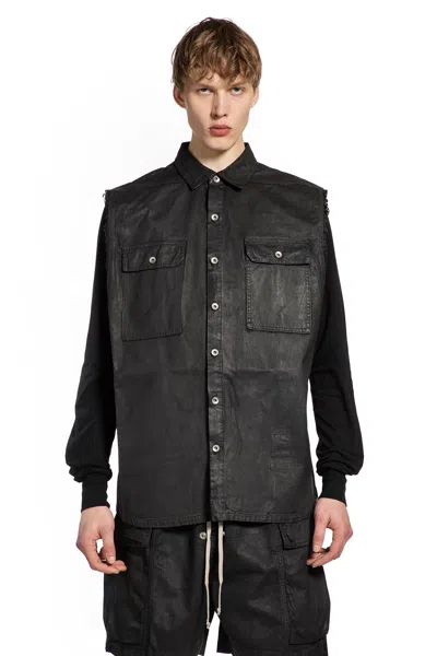Rick Owens Drkshdw Temple Sl Tommy Outershirt In Black