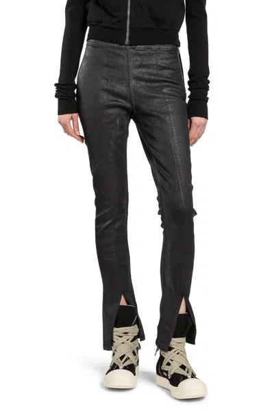 Rick Owens Drkshdw Temple Slit Front Leggings In Black