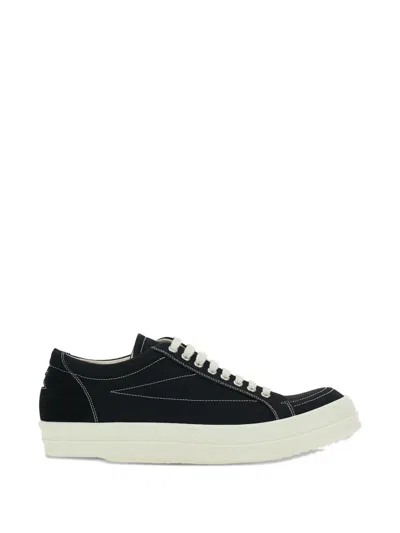 Rick Owens Drkshdw Penta Vintage Low Top Contrast Stitch Sneakers In Black