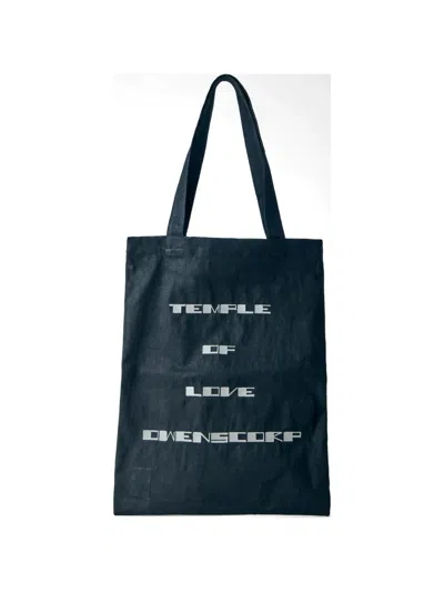 Rick Owens Drkshdw Text-graphic Rectangular Tote Bag In Black