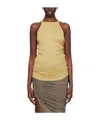 Rick Owens Drkshdw Yellow Racer Back Tank Top In Brown