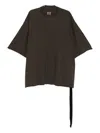 Rick Owens Drkshdw Tie-detail T-shirt In Brown