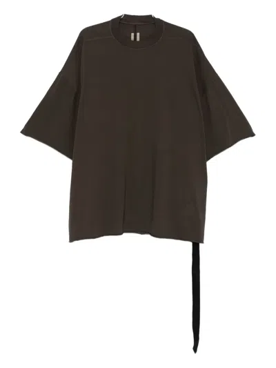 Rick Owens Drkshdw Tie-detail T-shirt In Brown