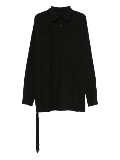 Rick Owens Drkshdw Tie Woven Top In Black