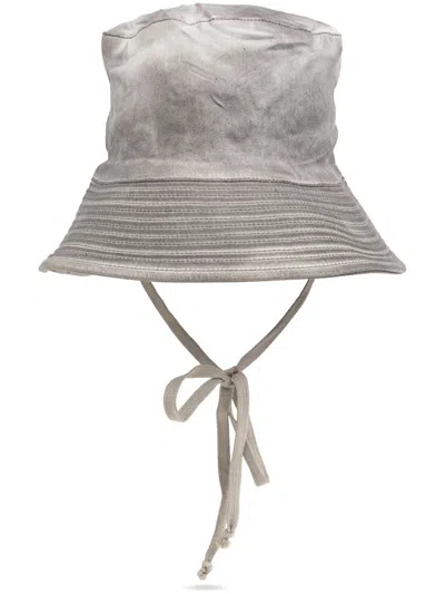 Rick Owens Drkshdw Tied Bucket Hat In Grey