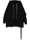 Rick Owens Drkshdw Black Hollywood Tommy Hustler Hoodie In Black