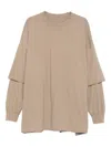 Rick Owens Drkshdw Tommy Hustler Double-layered T-shirt In Brown