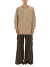 Rick Owens Drkshdw Oversized Hooded Sweater Drawstring Detail In Brown