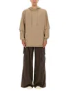Rick Owens Drkshdw Oversized Hooded Sweater Drawstring Detail In Brown