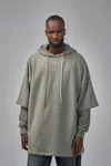 Rick Owens Drkshdw Tommy Hustler Hoodie In Gray