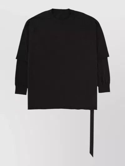 Rick Owens Drkshdw Tommy Hustler Long Sleeve Layered T-shirt In Black