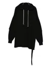 Rick Owens Drkshdw Tommy Layered Drawstring Hoodie In Black