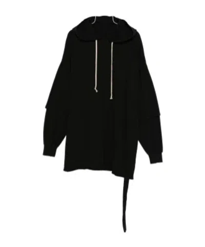 RICK OWENS DRKSHDW TOMMY LAYERED DRAWSTRING HOODIE