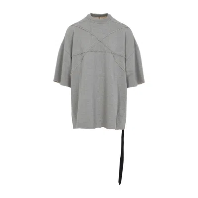 RICK OWENS DRKSHDW TOMMY MÉLANGE GREY COTTON T-SHIRT