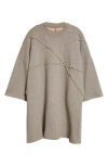 Rick Owens Drkshdw Tommy Oversized Seam Detail T-shirt In Brown