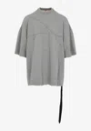 Rick Owens Drkshdw Asymmetric Hem Cotton Fleece T-shirt In Gray